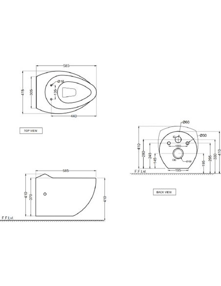 Jaquar Wall Hung Toilet Fusion FSS-WHT-29951 - 3