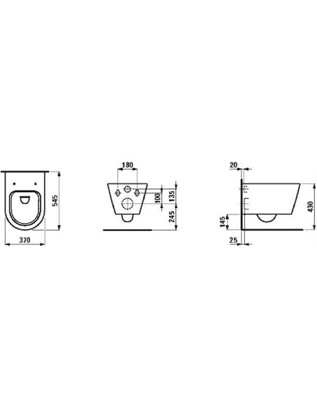 Laufen Wall Hung Toilet Kartell Rimless 8.2033.6.000.000.1 - 5