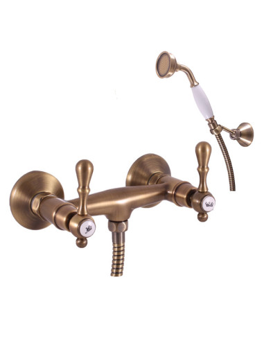 Shower mixer MORAVA RETRO bronze - Barva stará mosaz,Rozměr 100 mm