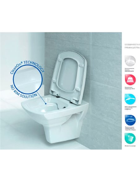 Cersanit Wall Hung Toilet Carina new clean on - 8