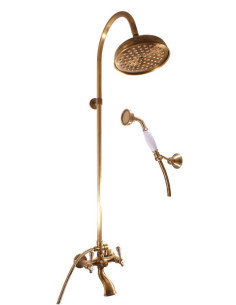 Bath mixer with shower column MORAVA RETRO bronze - Barva...