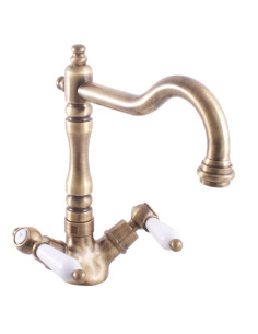 Kitchen lever mixer MORAVA RETRO bronze - Barva Stará...