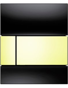 Кнопка смыва TECE Square Urinal 9242808 черное стекло, кнопка золото - 1