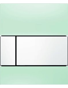 Кнопка смыва TECE Square Urinal 9242803 зеленое стекло, кнопка белая - 1