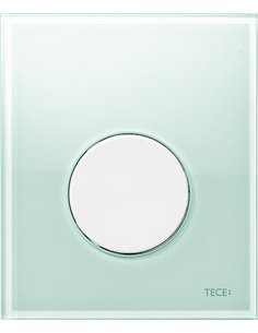 Кнопка смыва TECE Loop Urinal 9242651 зеленое стекло, кнопка белая - 1