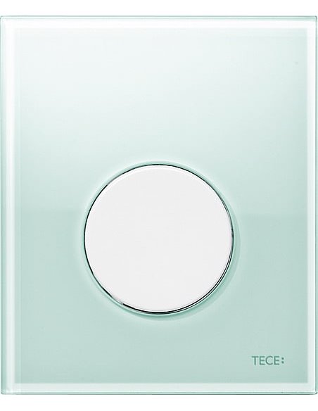 Кнопка смыва TECE Loop Urinal 9242651 зеленое стекло, кнопка белая - 1