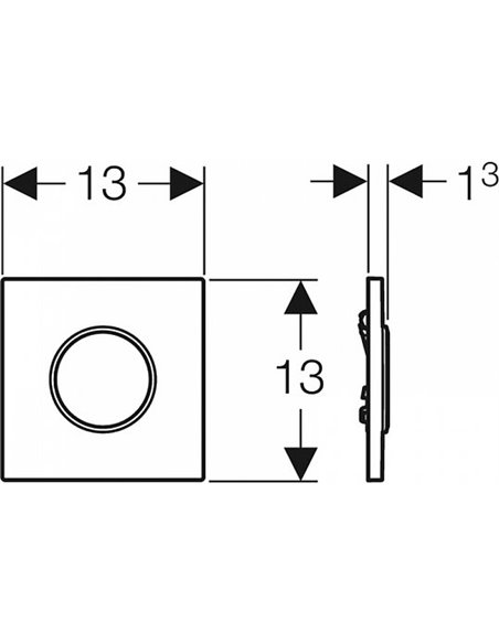 Geberit manuālas skalošanas pneimatisks mehānisms Sigma 10 116.015.KM.1 - 2
