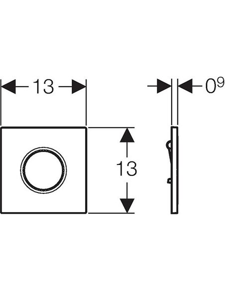 Geberit manuālas skalošanas pneimatisks mehānisms Sigma 01 116.011.11.5 - 3