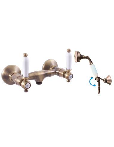 Shower mixer MORAVA RETRO bronze - Barva stará mosaz,Rozměr 100 mm