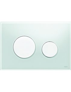 Кнопка смыва TECE Loop 9240651 зеленое стекло, кнопка белая - 1