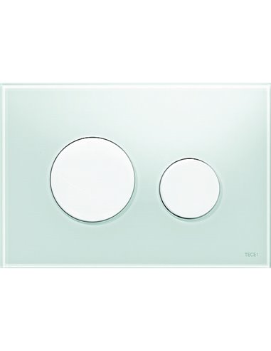 Кнопка смыва TECE Loop 9240651 зеленое стекло, кнопка белая - 1