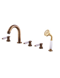 Bath mixer MORAVA RETRO bronze - Barva Stará mosaz...