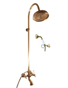 Bath mixer with shower column MORAVA RETRO bronze - Barva...