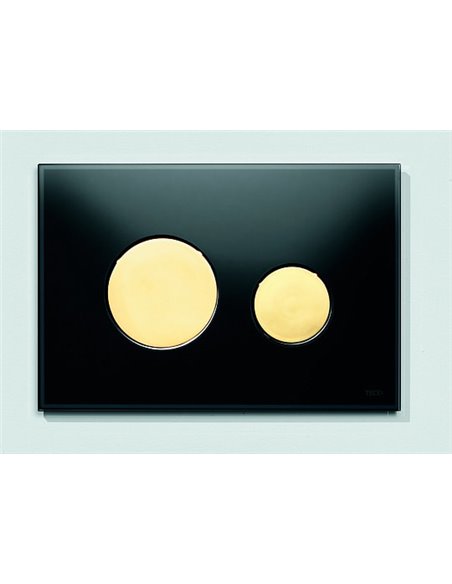 Кнопка смыва TECE Loop 9240658 черное стекло, кнопка золото - 2