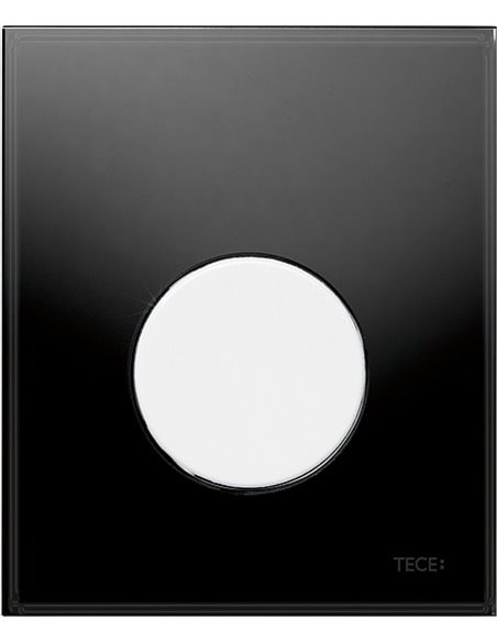 Кнопка смыва TECE Loop Urinal 9242654 черное стекло, кнопка белая - 1