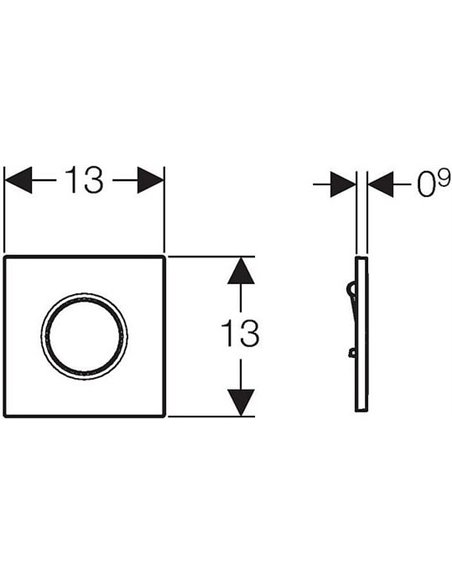 Geberit manuālas skalošanas pneimatisks mehānisms Sigma 01 116.011.21.5 - 2