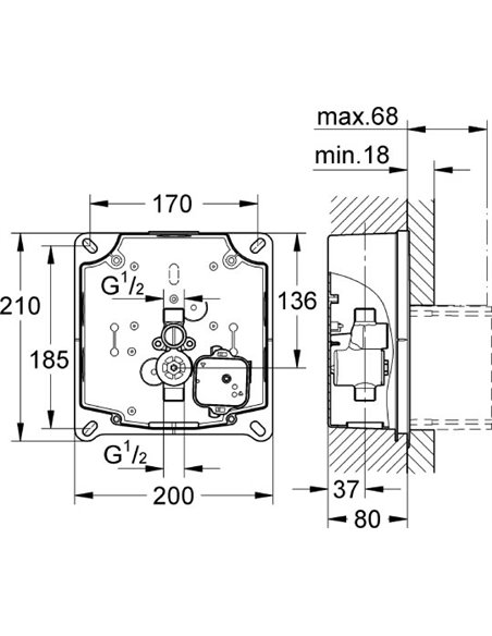 Grohe bezkontaktas skalošanas mehānisms Tectron Skate 37321SD1 - 5