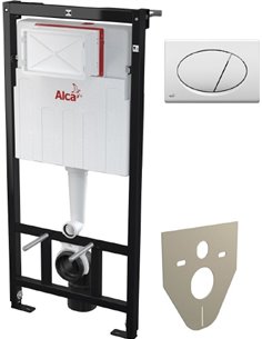 Система инсталляции для унитазов AlcaPlast Sadromodul AM101/1120 + M70 + M91 4 в 1 кнопка смыва белая - 1