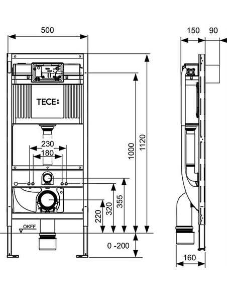 TECE iebūvējams wc poda rāmis Profil 9300079 - 3