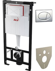 Система инсталляции для унитазов AlcaPlast Sadromodul AM101/1120 + M71 + M91 4 в 1 кнопка смыва хром - 1