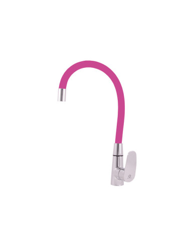 Sink lever mixer AMUR - Barva chrom/růžová,Rozměr 1/2''