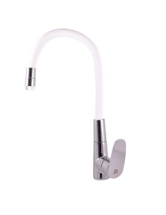 Sink lever mixer AMUR - Barva chrom/bílá,Rozměr 3/8''