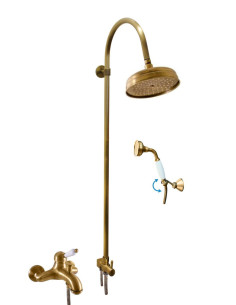 Bath lever mixer with shower rail LABE BRONZ - Barva...