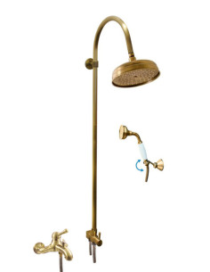 Bath lever mixer with shower rail LABE BRONZE - Barva...