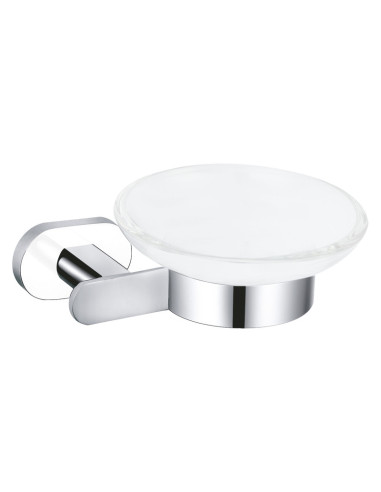 Soap dish chrome/white Bathroom accessory YUKON - Barva chrom/bílá