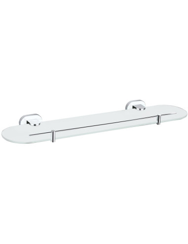 Glass shelf 500 mm chrome/white Bathroom accessory YUKON - Barva chrom/bílá