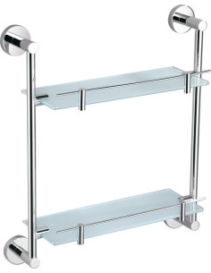 Double glass shelf Bathroom accessory COLORADO - Barva chrom