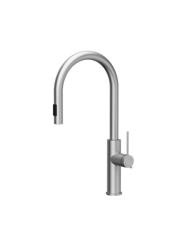 JENNIFER Q LINE SLIM SteelQ kitchen faucet with pull-out spout and shower function / steel