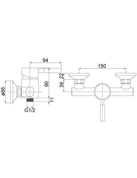 Душевой смеситель без душевого комплекта MG-2040 MAGMA ABAVA - 2