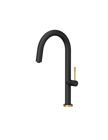 HALEY T LINE SteelQ kitchen faucet / pure carbon / gold nano PVD