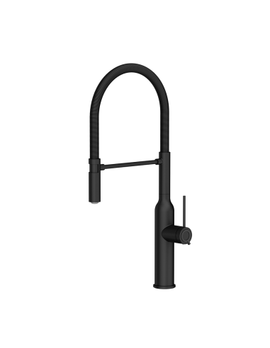 MARILYN Q LINE SteelQ kitchen faucet with a movable spring spout / pure carbon