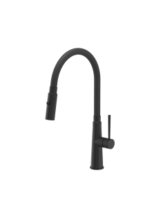 QUADRON GINA steel kitchen faucet pure carbon / black hose
