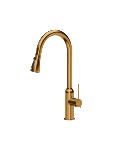JESSICA Q LINE SteelQ kitchen faucet with pull-out spout and shower function / copper nano PVD