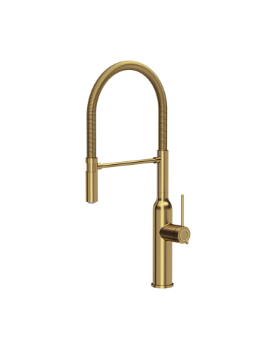 MARILYN Steel kitchen faucet with a movable spring spout / copper nano PVD