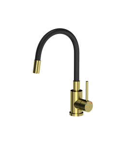 Maggie kitchen faucet gold nano PVD / black hose