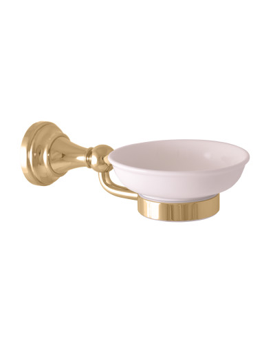 Ceramic soap dish gold Bathroom accessory MORAVA RETRO - Barva zlatá