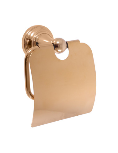 Paper holder with cover gold Bathroom accessory MORAVA RETRO - Barva zlatá