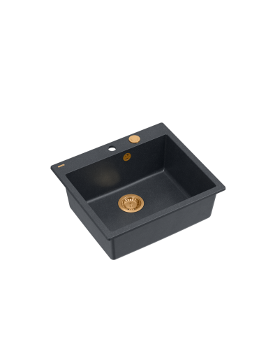 MORGAN 110 + nano PVD 1-bowl inset sink + save space siphon PVD colour / black diamond / copper elements