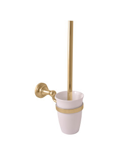 Toilet brush and holder ceramic, gold Bathroom accessory...