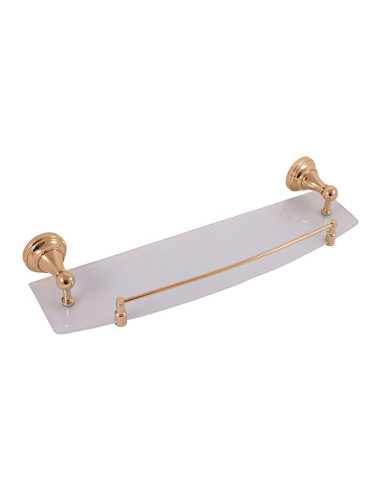 Glass shelf  500 mm gold Bathroom accessory MORAVA RETRO - Barva zlatá