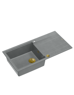 EVAN 146 XL 1-bowl inset sink with drainer + Push-2-Open...