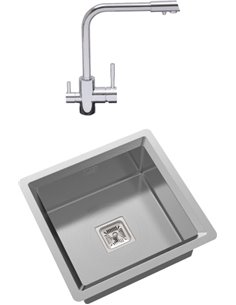 Set:  Kitchen basin Oulin OL-FU114 + Mixer Oulin OL-8073  - 1