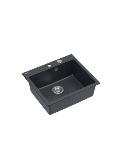 MORGAN 110 1-bowl inset sink + save space siphon / black...