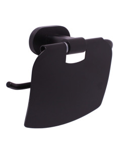 Paper holder with cover black matt Bathroom accessory...