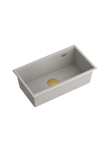 CLARK 760 1-bowl undermount sink + save space siphon / concrete / gold elements
