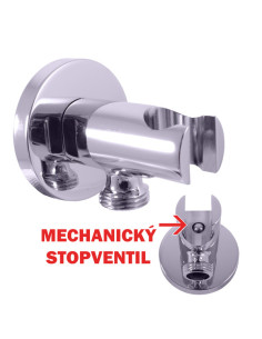 Shower holder with ''stop'' function valve - Barva chrom/kov